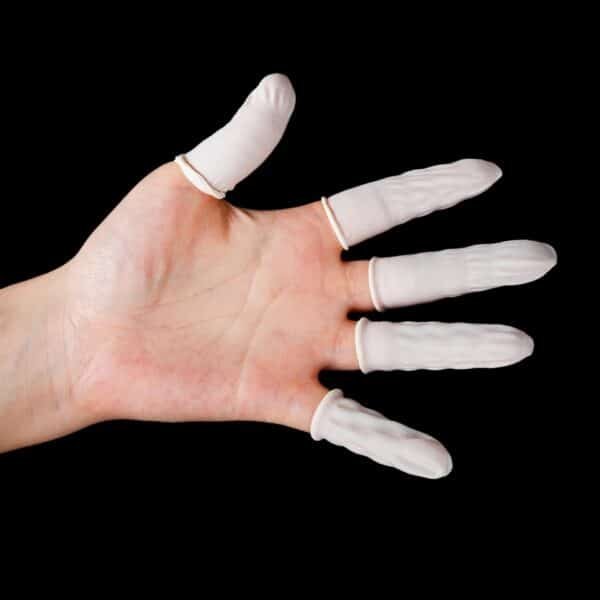 Guantes desechables de goma Natural antideslizantes, protectores de dedos de l tex para puntas del dedo, no t¢xicos, 100 Uds.